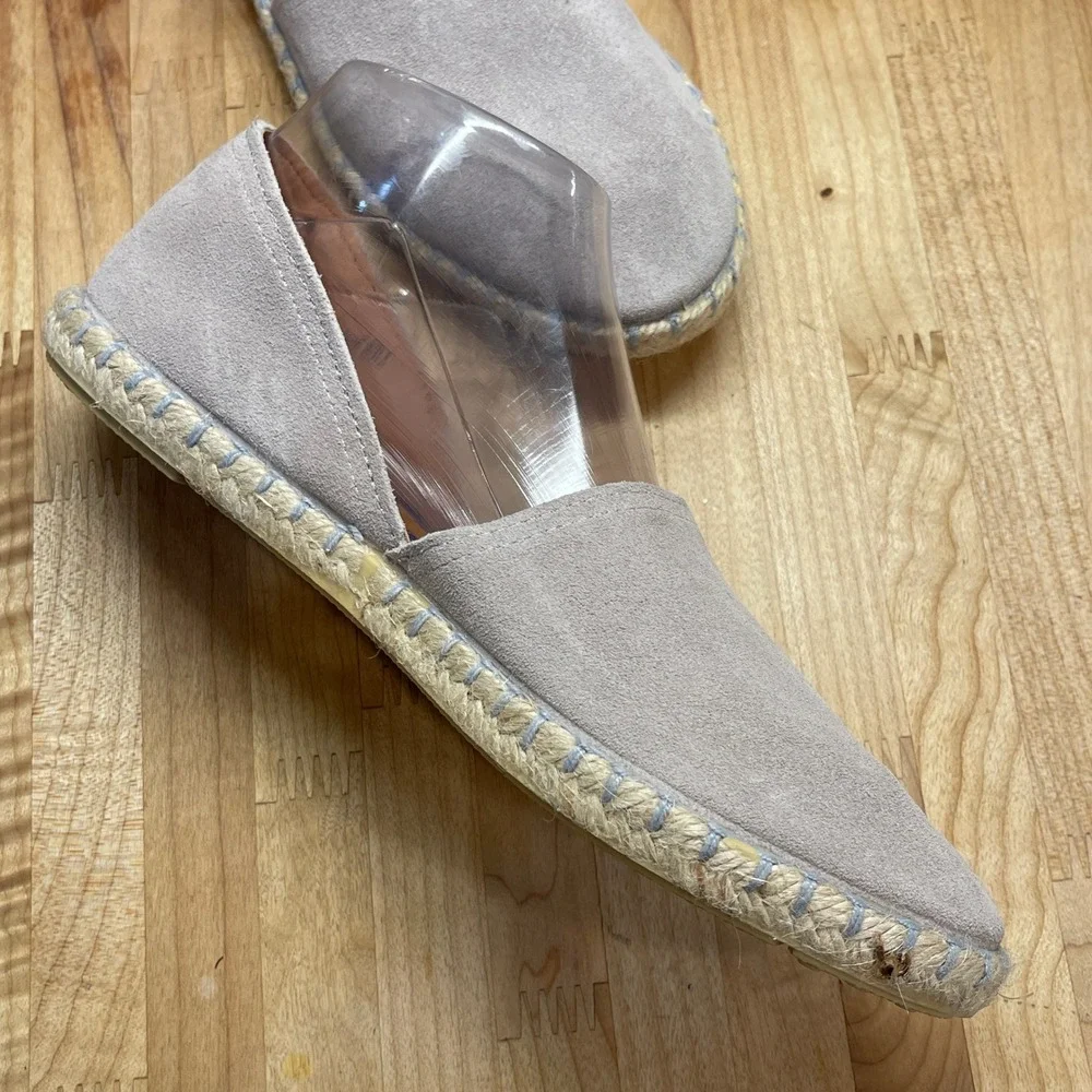 Verbenas Gaudi Grey Suede Espadrille Flats Womens Size 39 Made in Spain